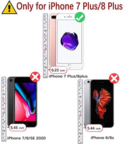 מארז ארנק מונסאי אייפון 8 פלוס, מארז אייפון 7 פלוס, [מגן מסך זכוכית] [חסימת רפיד] הפוך כיסוי טלפון סלולרי